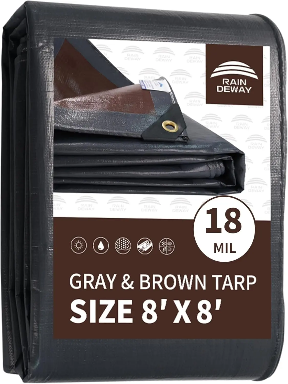Super Heavy Duty Tarp 8x8 Feet 18 Mil, UV Resistant, Waterproof Poly Tarp with Grommets, Reinforced Edges, Multipurpose Use
Super Heavy Duty Tarp 8x8 Feet 18 Mil, UV Resistant, Waterproof Poly Tarp with Grommets, Reinforced Edges, Multipurpose Use