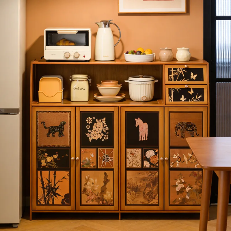 Retro style bamboo and wood sideboard cabinet, cutlery cabinet, rattan breathable dustproof door, living room storage cabinet
Retro style bamboo and wood sideboard cabinet, cutlery cabinet, rattan breathable dustproof door, living room storage cabinet