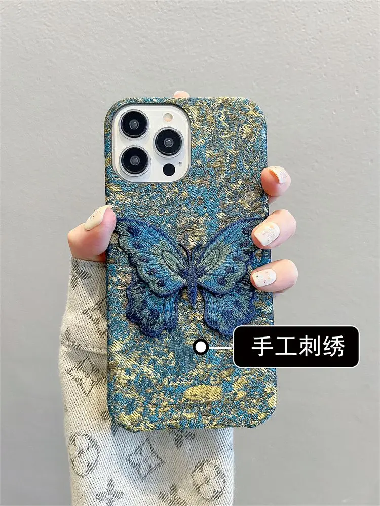 Elegant embroidery butterfly for iPhone15pro mobile case Advanced sense iPhone14 half pack iPhone13 fall resistant iPhone12
Elegant embroidery butterfly for iPhone15pro mobile case Advanced sense iPhone14 half pack iPhone13 fall resistant iPhone12