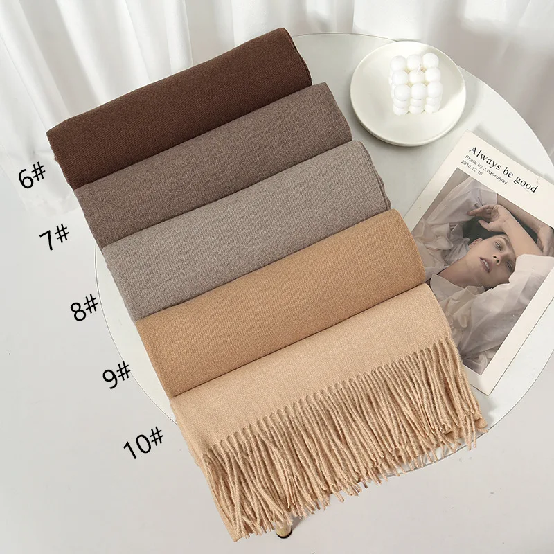 Женский шарф, зимний кашемировый имитация, новый толстый теплый длинный шаль с кисточками, модный Bufandas накидка, хиджаб, мусульманский сплошной цвет 180*65 см 
Женский шарф, зимний кашемировый имитация, новый толстый теплый длинный шаль с кисточками, модный Bufandas накидка, хиджаб, мусульманский сплошной цвет 180*65 см