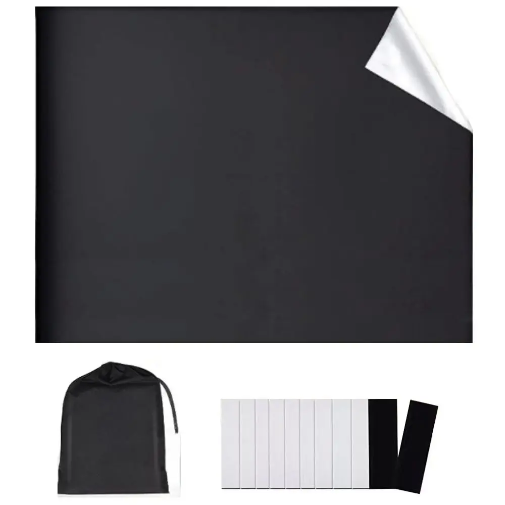 Window Cover Black Blackout Blind Curtain Portable Thermal Insulated Shade Curtain Non-perforated Adhesive Sticker Curtains Home
Window Cover Black Blackout Blind Curtain Portable Thermal Insulated Shade Curtain Non-perforated Adhesive Sticker Curtains Home