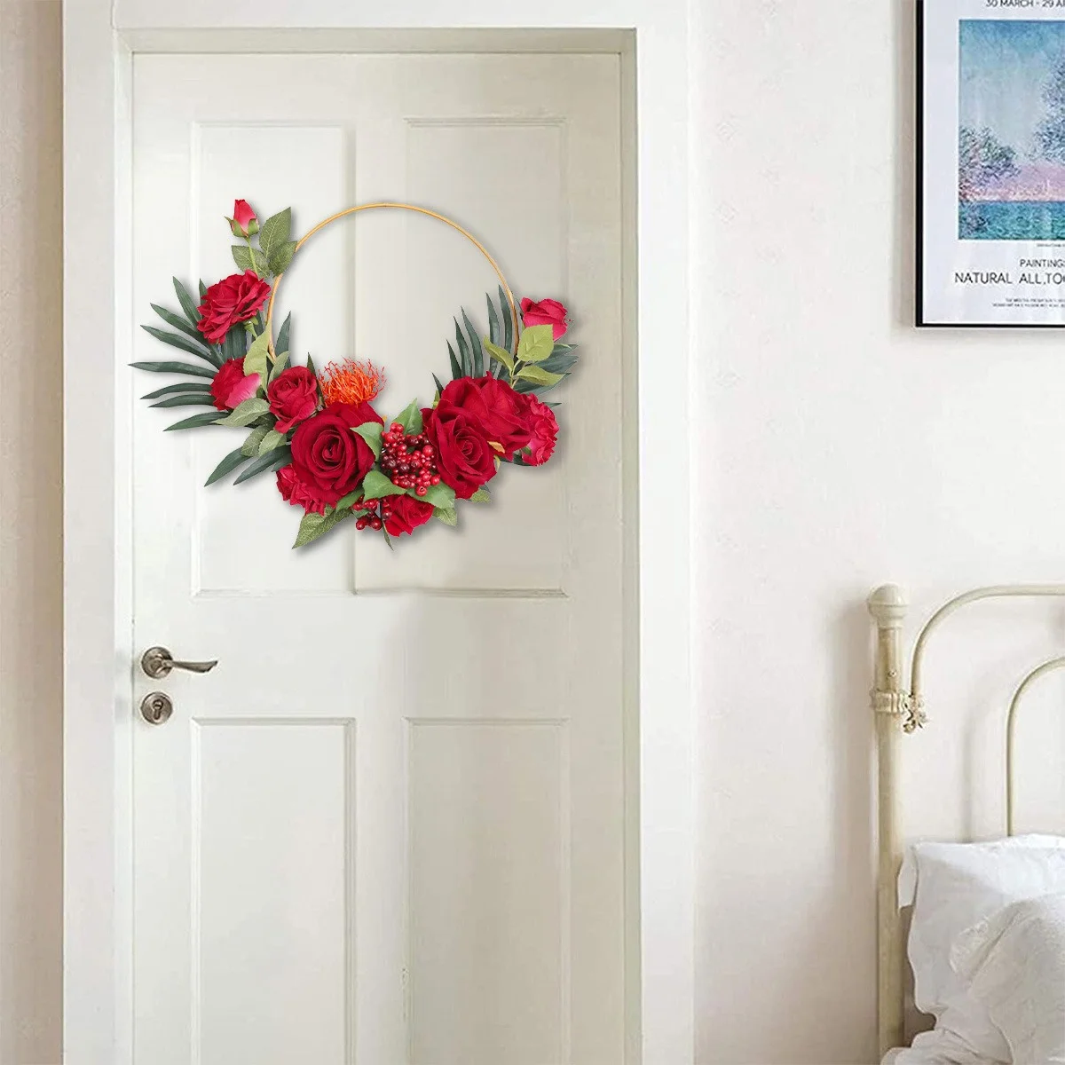 Весенний венок из искусственной розы, венок из искусственных цветов диаметром 15,7 дюйма с листьями красной розы Венок на входной двери Венок с цветочным обручем
Весенний венок из искусственной розы, венок из искусственных цветов диаметром 15,7 дюйма с листьями красной розы Венок на входной двери Венок с цветочным обручем