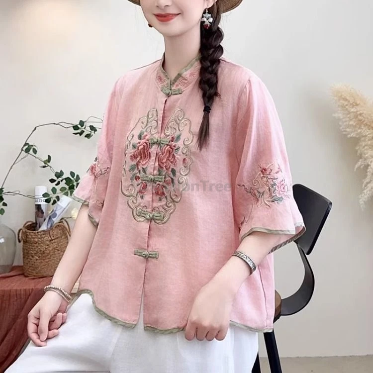 2025 literature art summer new chinese style embroidery cotton linen top disc buckle stand collar shirt loose leisure trendy top
2025 literature art summer new chinese style embroidery cotton linen top disc buckle stand collar shirt loose leisure trendy top