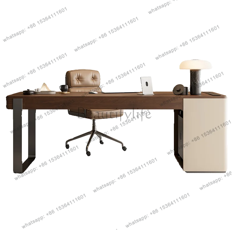 Medieval style solid wood desk minimalist home office high-end saddle leather walnut writing desk
Medieval style solid wood desk minimalist home office high-end saddle leather walnut writing desk