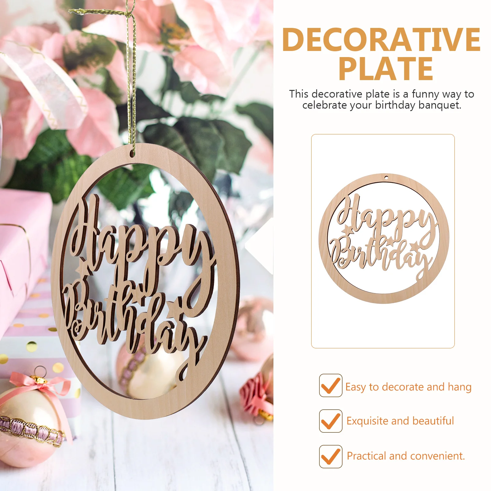 1pc Wooden Birthday Decoration Sign Eco-Friendly Hanging Board Durable Wood Plate Party Wall Tag Khaki Colorful Scene Decorative
1pc Wooden Birthday Decoration Sign Eco-Friendly Hanging Board Durable Wood Plate Party Wall Tag Khaki Colorful Scene Decorative