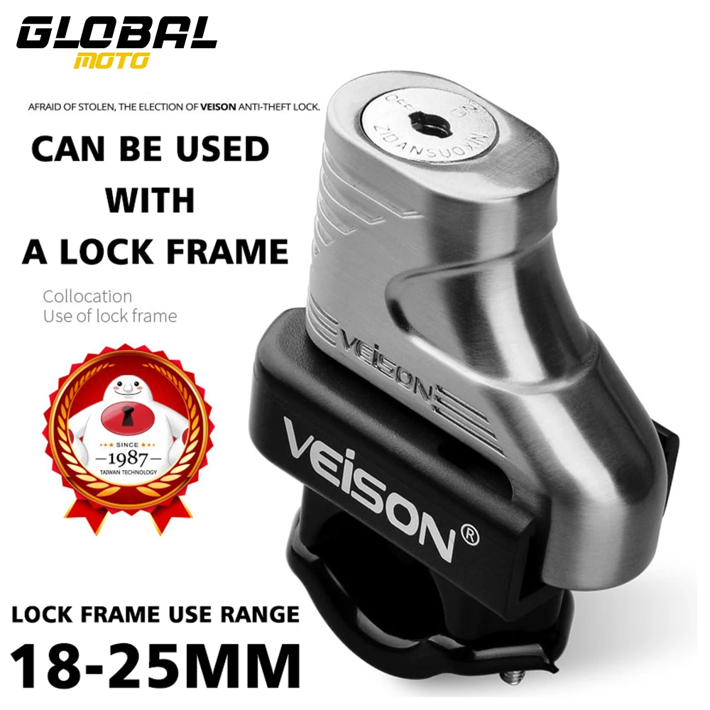 VEISON Bike Scooter Lock Aluminum Alloy Motorcycle Lock Waterproof Brakes Disc Motorbike Lock Moto Accessory Anti Smashing
VEISON Bike Scooter Lock Aluminum Alloy Motorcycle Lock Waterproof Brakes Disc Motorbike Lock Moto Accessory Anti Smashing