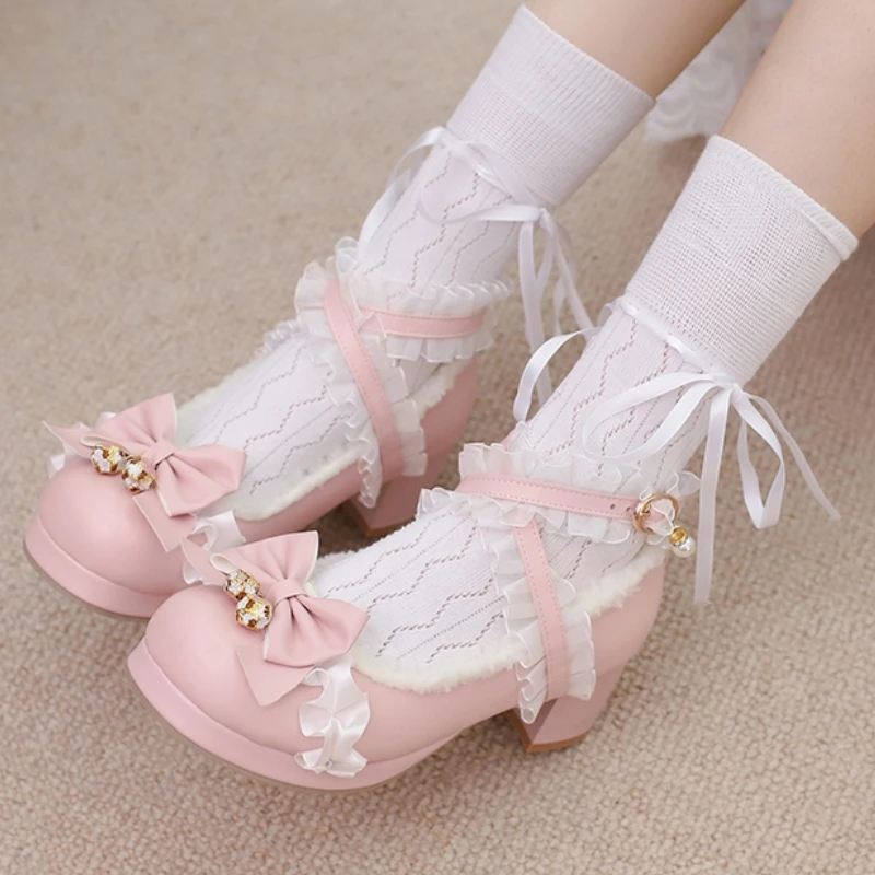 Women's Low Heels Pumps Big Size 48 Lolita Mary Janes Shoes Elegant Black White Pink Short Heeled Dance Wedding Shoes For Girls
Women's Low Heels Pumps Big Size 48 Lolita Mary Janes Shoes Elegant Black White Pink Short Heeled Dance Wedding Shoes For Girls