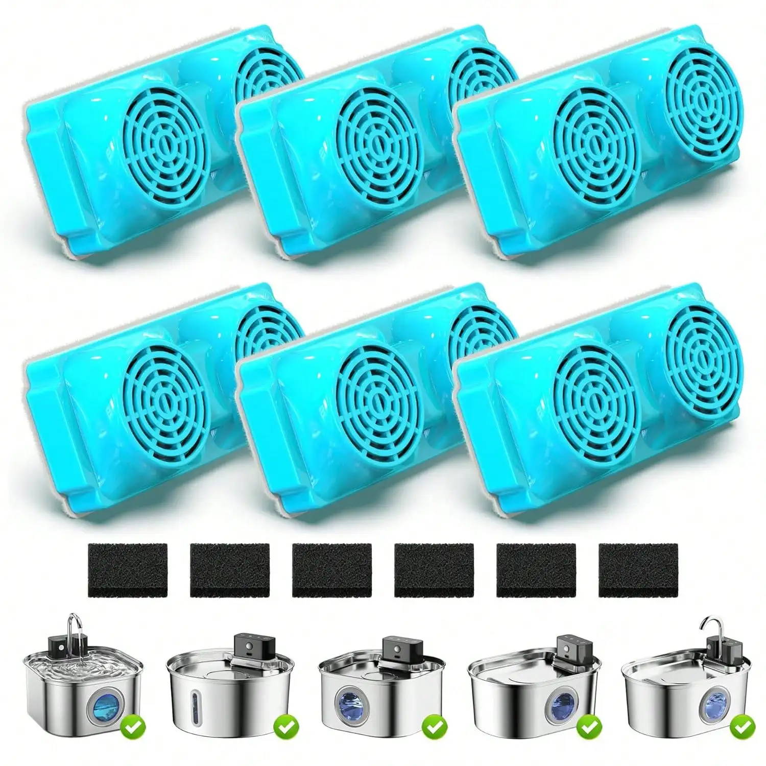 Stainless Steel Cat Water Fountain Replacement Filter Cartridges, Including Ion Exchange Resin, Activated Carbon And Foam Filters, Pet Water Dispenser Accessories
Stainless Steel Cat Water Fountain Replacement Filter Cartridges, Including Ion Exchange Resin, Activated Carbon And Foam Filters, Pet Water Dispenser Accessories
