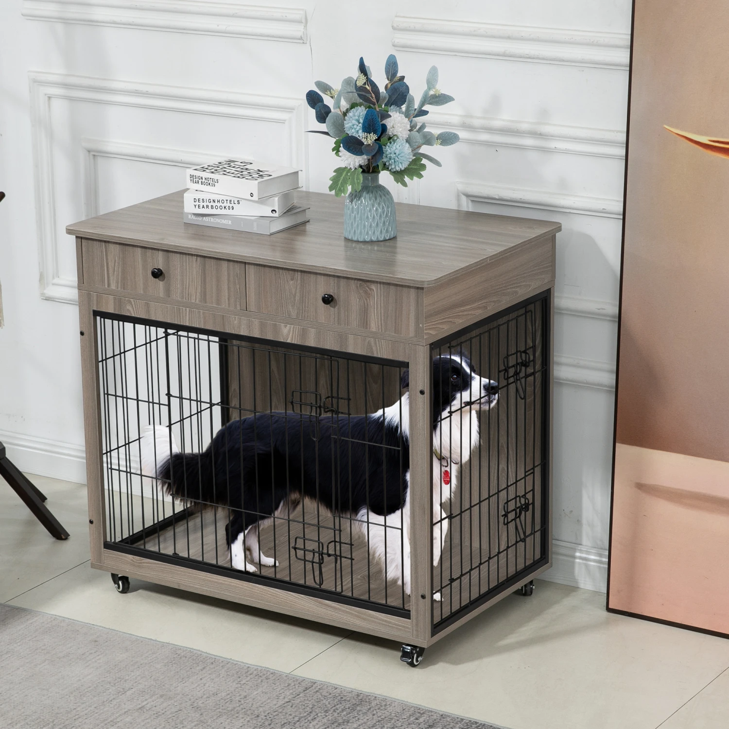Wooden Dog Crate End Table, 38.4" Heavy Duty Decorative Pet Crate for Large Dogs - Grey
Wooden Dog Crate End Table, 38.4" Heavy Duty Decorative Pet Crate for Large Dogs - Grey