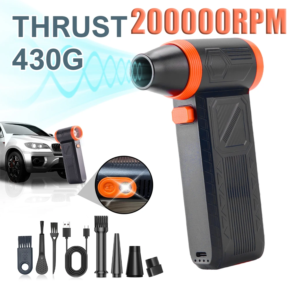 Turbo Violent Blower 200,000RPM Mini Turbo Jet Fan with 4 Nozzles&Light Electric Air Blower 52m/s High Speed Dust Blowing Tools
Turbo Violent Blower 200,000RPM Mini Turbo Jet Fan with 4 Nozzles&Light Electric Air Blower 52m/s High Speed Dust Blowing Tools
