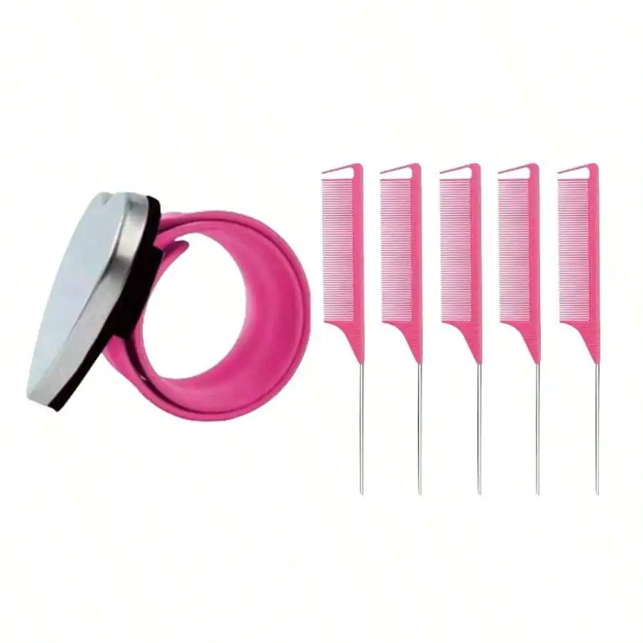 4pcs Pink Plastic Hair Combs With Magnetic Wristband For Salon And Home Use
4pcs Pink Plastic Hair Combs With Magnetic Wristband For Salon And Home Use