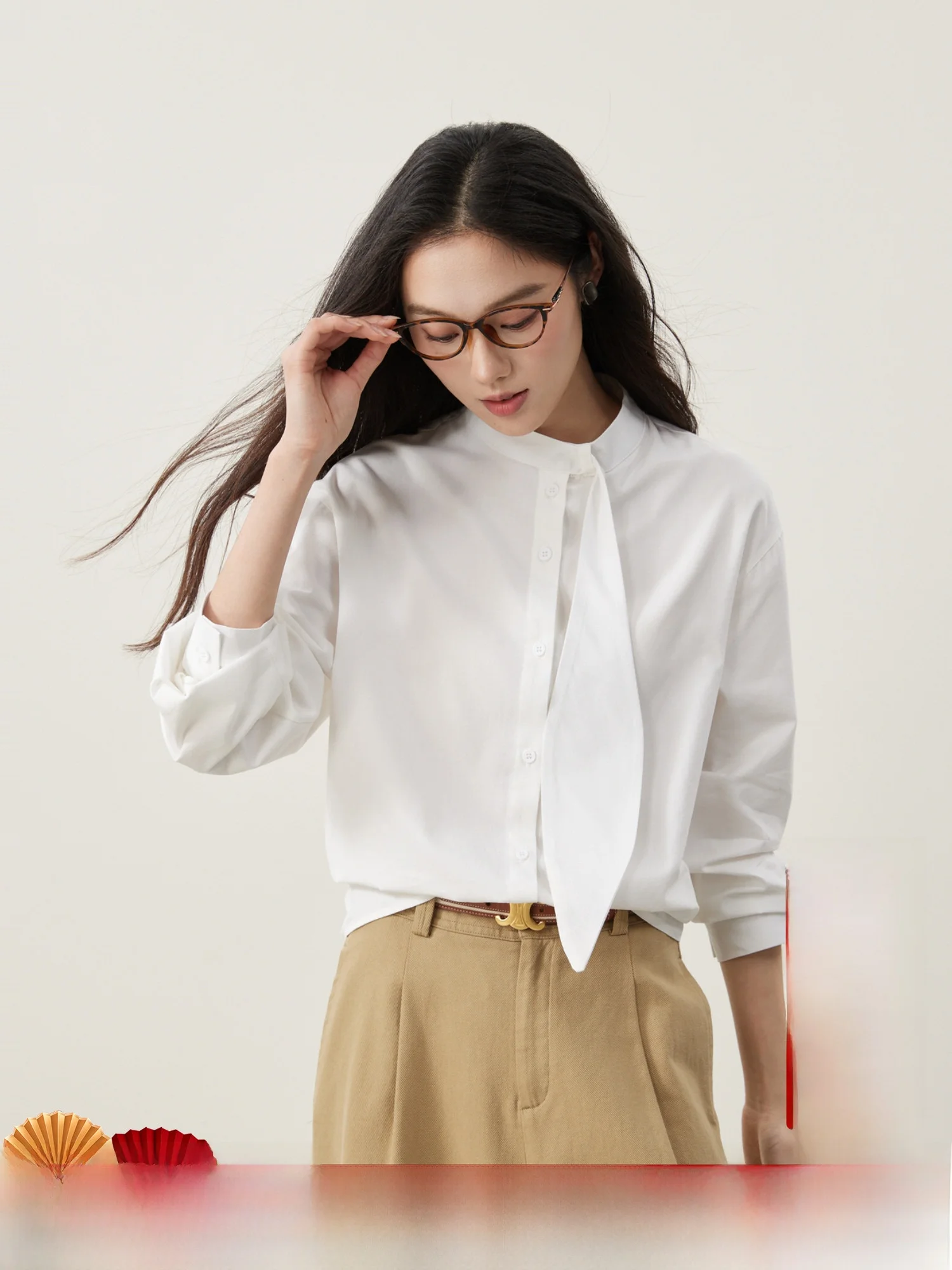 Ele White irt Women's Poodle Collar Draped Form Cotton Long Sve Button up Spring 2026 MIJOR Quali Faionable Top
Ele White irt Women's Poodle Collar Draped Form Cotton Long Sve Button up Spring 2026 MIJOR Quali Faionable Top