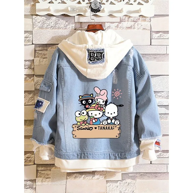 Sanrio Anime Peripheral Cartoon New Denim Jacket Top Melody Pochacco Hellokitty Couple Loose Casual Cooling Jacket Birthday Gift
Sanrio Anime Peripheral Cartoon New Denim Jacket Top Melody Pochacco Hellokitty Couple Loose Casual Cooling Jacket Birthday Gift