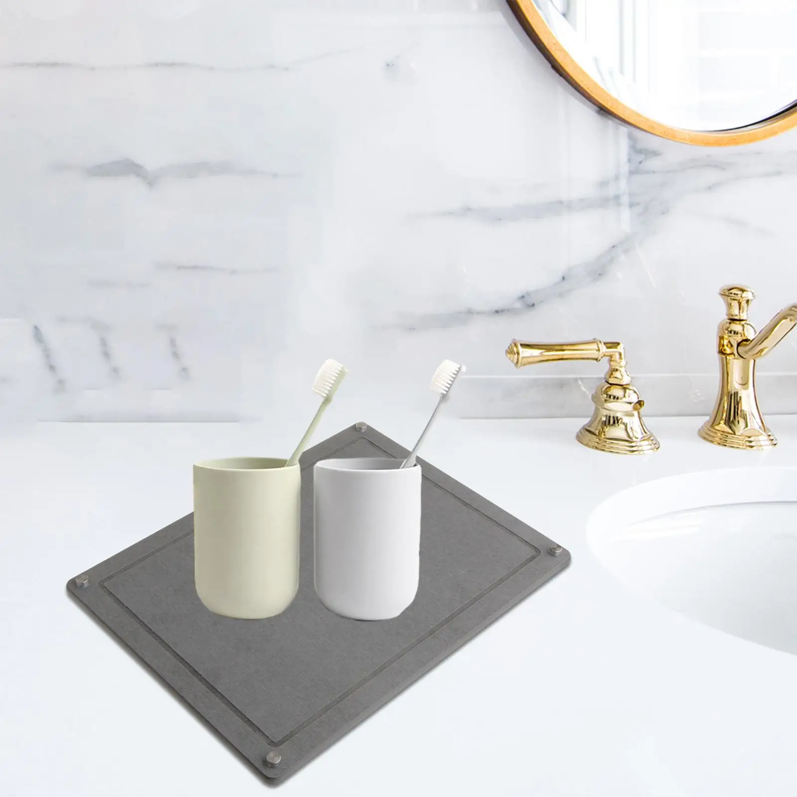 Bathroom Sink Organizer Sink Mat Kitchen Sink Splash Guard Diatomite Tray for Plants Kitchen Home Cosmetic Bottles Countertop
Bathroom Sink Organizer Sink Mat Kitchen Sink Splash Guard Diatomite Tray for Plants Kitchen Home Cosmetic Bottles Countertop