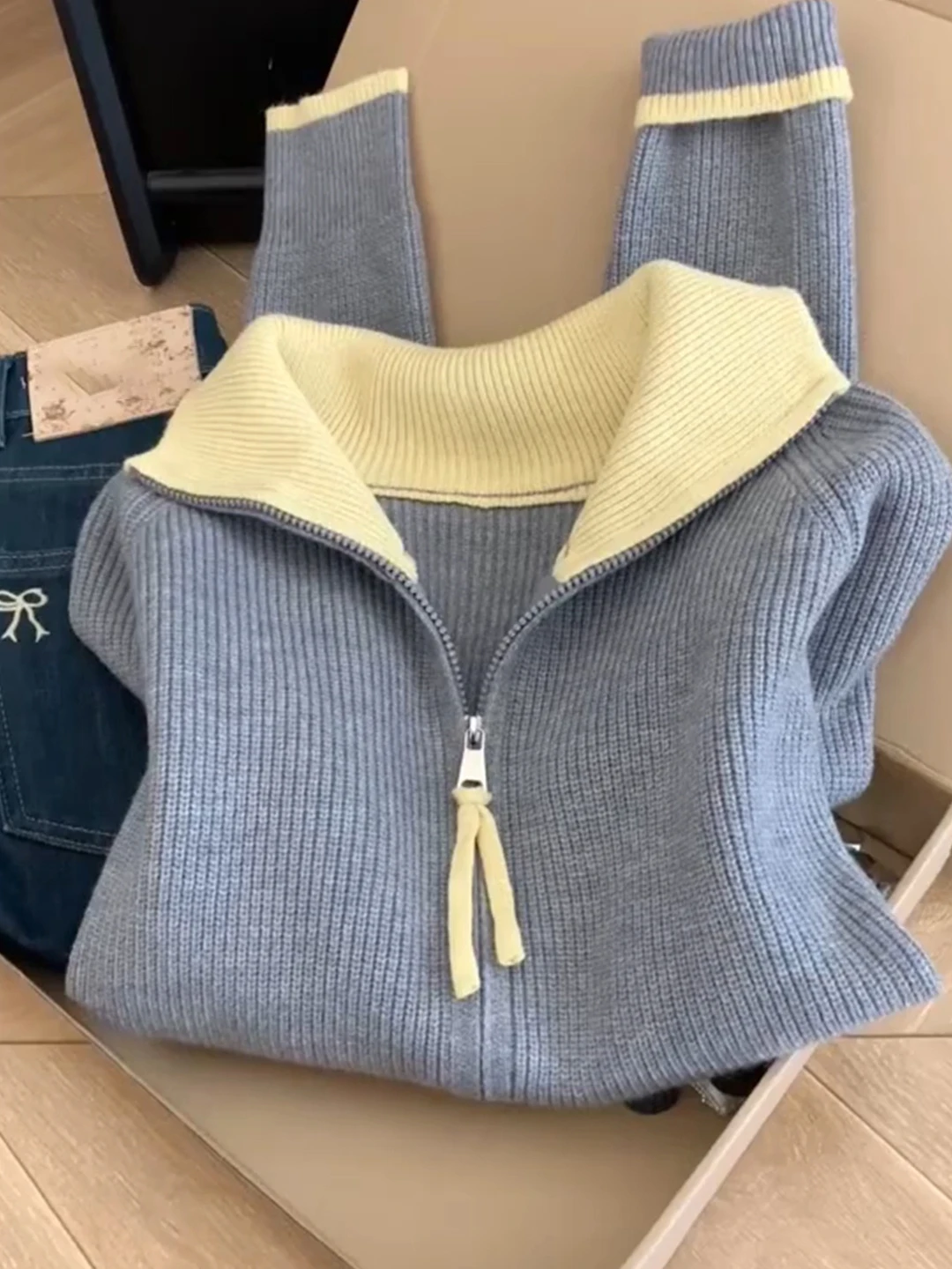 plus Size Knitted Sweater Women's Winter Casual Thiened Double Zipper Color Blo Open Cardigan Flattering Fit Long Sve
plus Size Knitted Sweater Women's Winter Casual Thiened Double Zipper Color Blo Open Cardigan Flattering Fit Long Sve