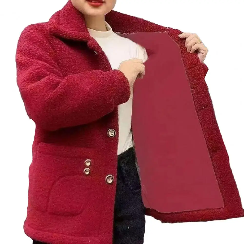 Vintage Women Winter Coat Thick Plush Solid Color Pockets Lapel Cold Resistant Single-breasted Lady Outdoor Jacket
Vintage Women Winter Coat Thick Plush Solid Color Pockets Lapel Cold Resistant Single-breasted Lady Outdoor Jacket