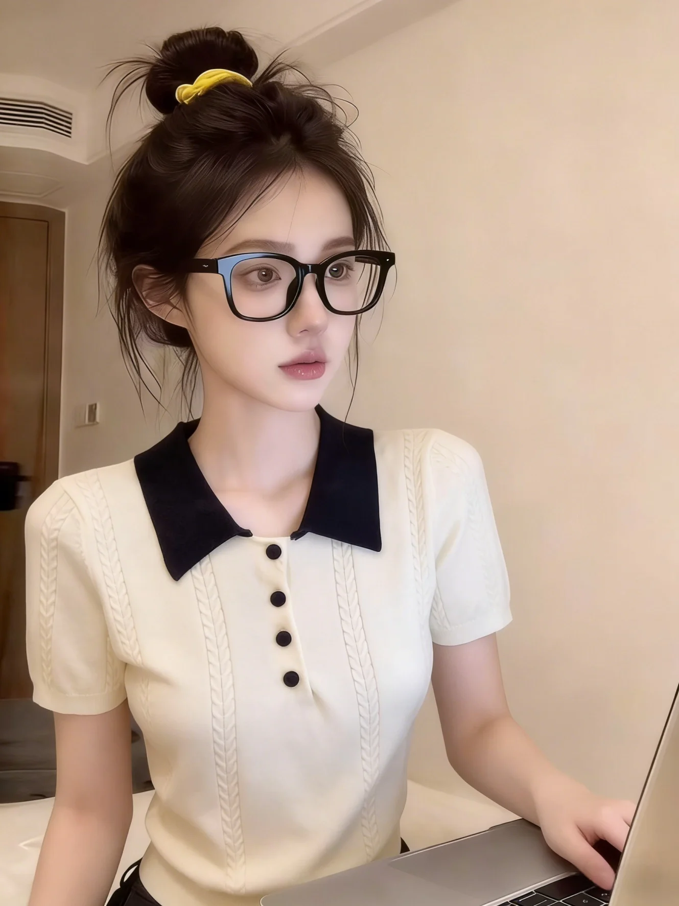 Korean Style Neck Short Sleeve Knitted T-Shirt Women's Summer Slim Fit Commute Personality Top Breathable Casual Wear
Korean Style Neck Short Sleeve Knitted T-Shirt Women's Summer Slim Fit Commute Personality Top Breathable Casual Wear