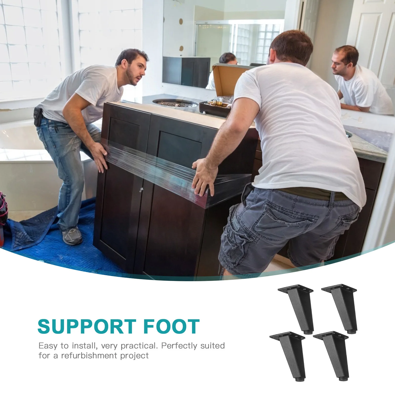 4 Pcs 10cm Black Aluminum Alloy Adjustable Furniture Support Legs Bathroom Cabinet Sofa Tea Table Strong Structure Easy
4 Pcs 10cm Black Aluminum Alloy Adjustable Furniture Support Legs Bathroom Cabinet Sofa Tea Table Strong Structure Easy