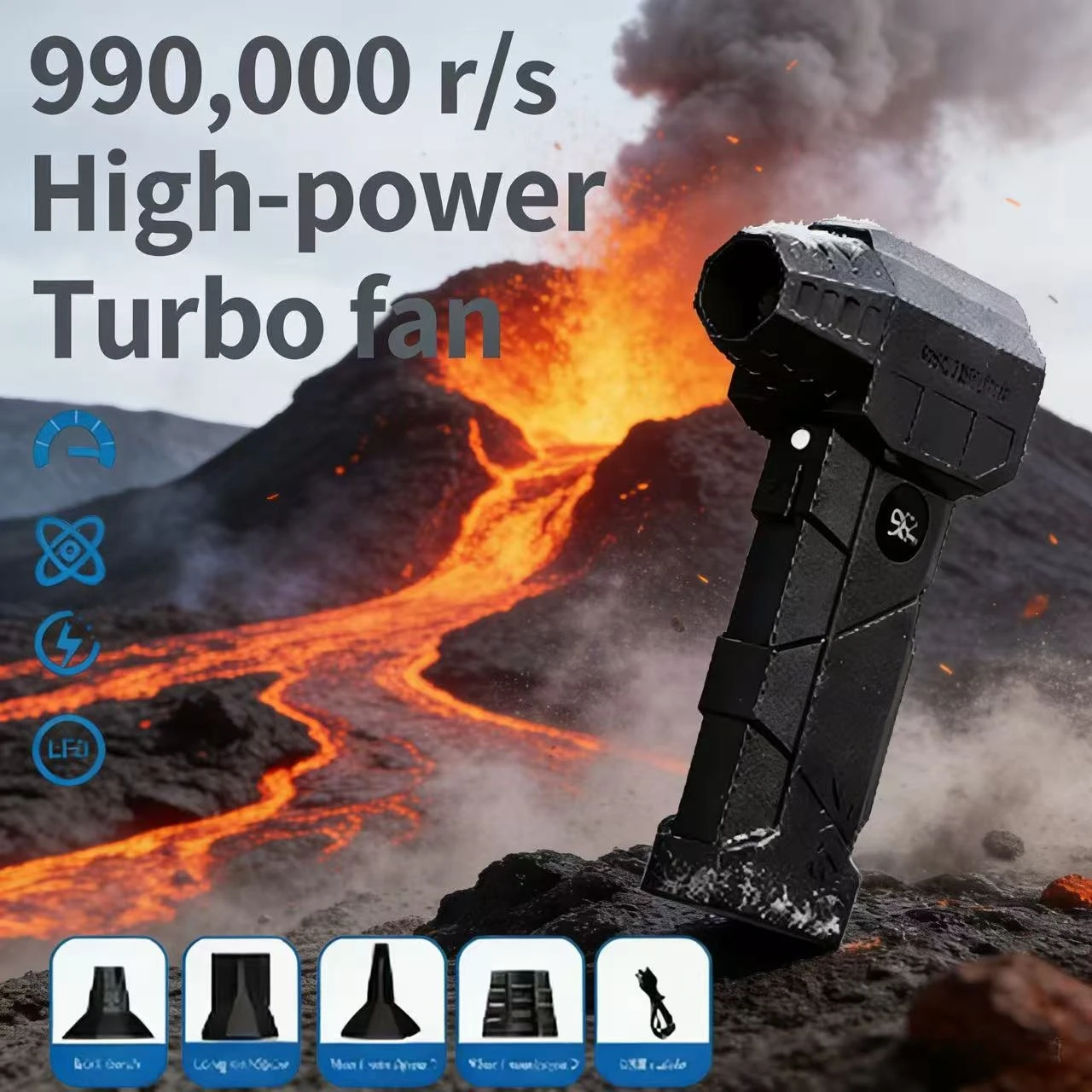 NEW 990000RPM Powerful Air Blower Turbo Blower Brushless Motor Turbo Fan Wind Speed 75m/s 10000mAh with LED display Air duster
NEW 990000RPM Powerful Air Blower Turbo Blower Brushless Motor Turbo Fan Wind Speed 75m/s 10000mAh with LED display Air duster