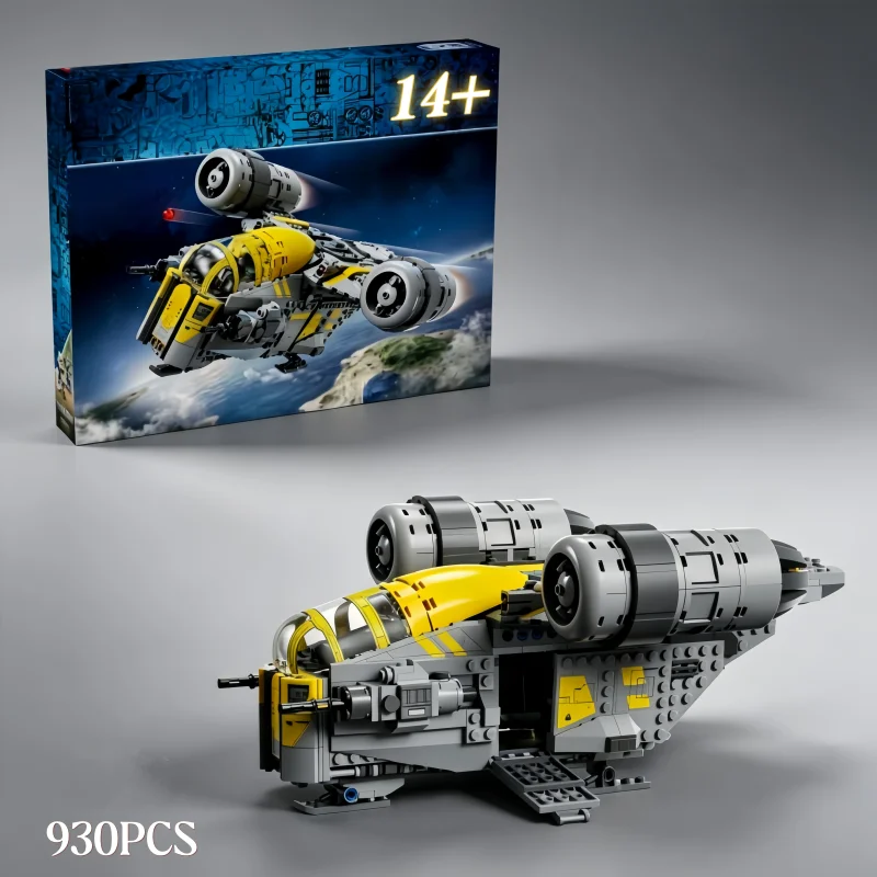 Hot Sale 930PCS Space Battle Series Razor Crest Building Blocks Set Interstellar Spaceship Assembly Model Festival Gifts For Fan
Hot Sale 930PCS Space Battle Series Razor Crest Building Blocks Set Interstellar Spaceship Assembly Model Festival Gifts For Fan