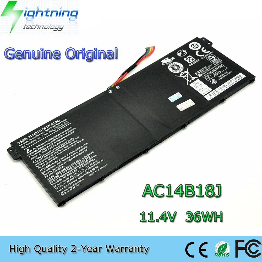 Новый оригинальный аккумулятор для ноутбука AC14B18J 11,4 В 36 Втч для Acer Aspire V5-132P V3-112 ES1-511 ES1-512 AC14B13J и т. д.
Новый оригинальный аккумулятор для ноутбука AC14B18J 11,4 В 36 Втч для Acer Aspire V5-132P V3-112 ES1-511 ES1-512 AC14B13J и т. д.