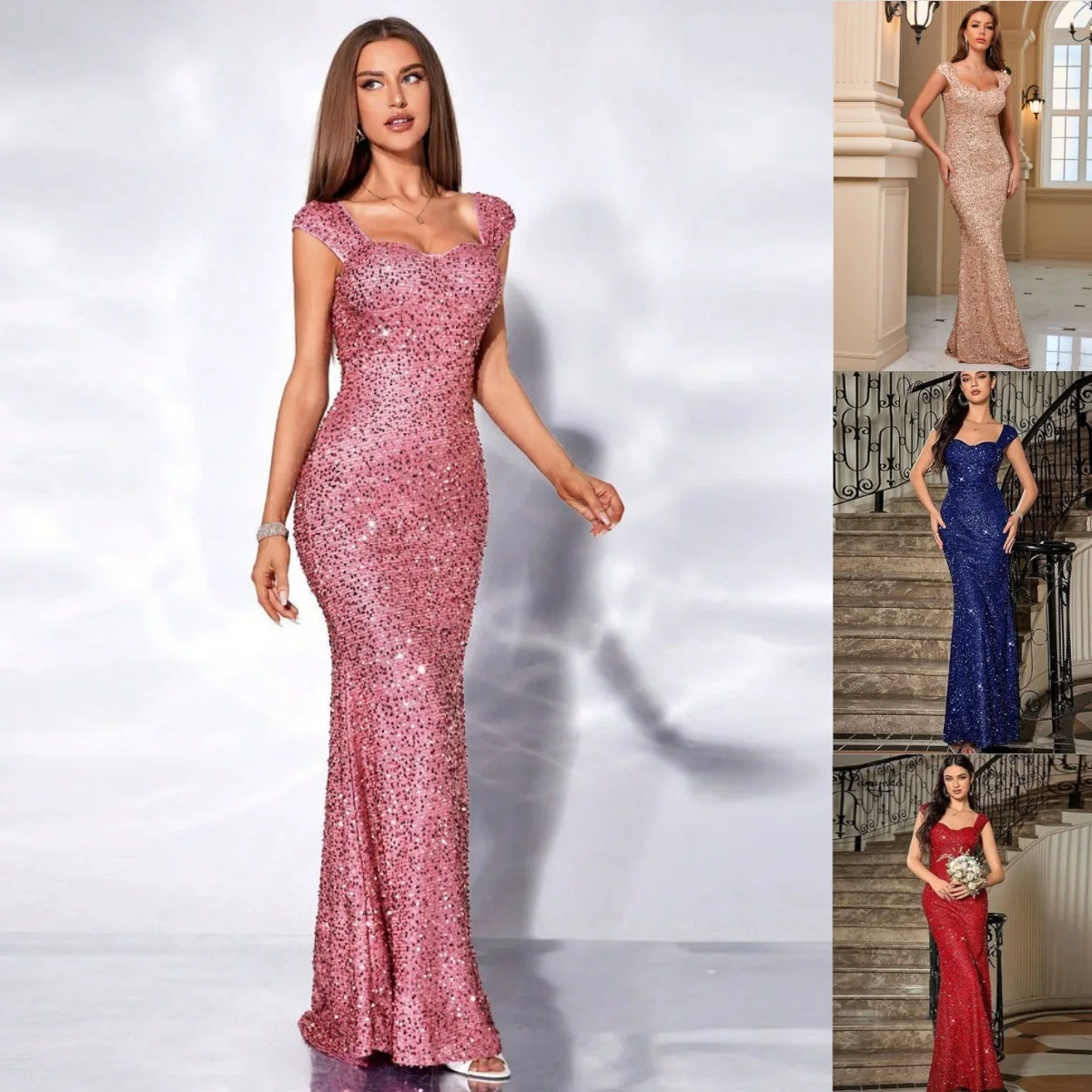 Sequined Suspender High Waist Evening Dress Fishtail Skirt Long Dress
Sequined Suspender High Waist Evening Dress Fishtail Skirt Long Dress
