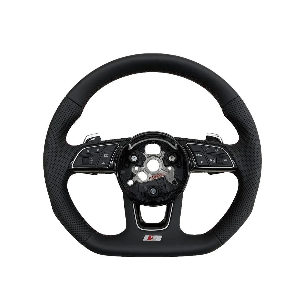 Suitable for A3 / A4 / A5 / A6, leather perforated red line flat bottomed RS sports multi-function steering wheel
Suitable for A3 / A4 / A5 / A6, leather perforated red line flat bottomed RS sports multi-function steering wheel