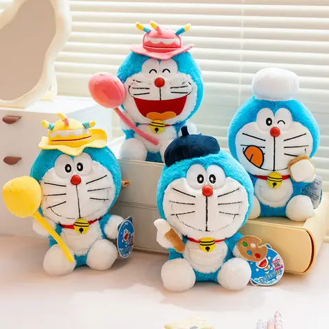 Original With Tag Doraemon Plushies Lovely Stuffed Happy Birthday Doraemon Plushies Painter Chef Doraemon Doll Gifts Girl