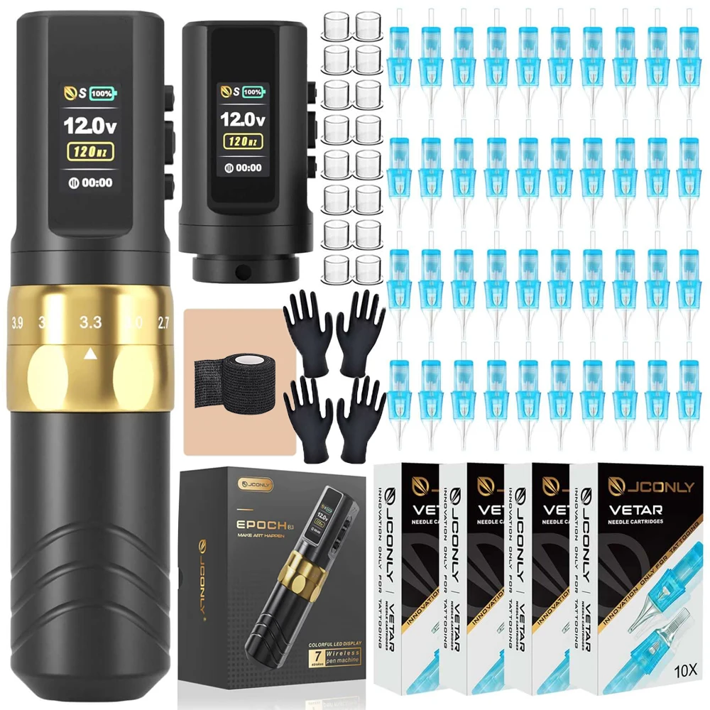 JCONLY EPOCH Wireless Tattoo Pen Machine Kit Adjustable 7 Stroke Wireless Tattoo Gun Set with Smart Display for Tattoo Supply
JCONLY EPOCH Wireless Tattoo Pen Machine Kit Adjustable 7 Stroke Wireless Tattoo Gun Set with Smart Display for Tattoo Supply