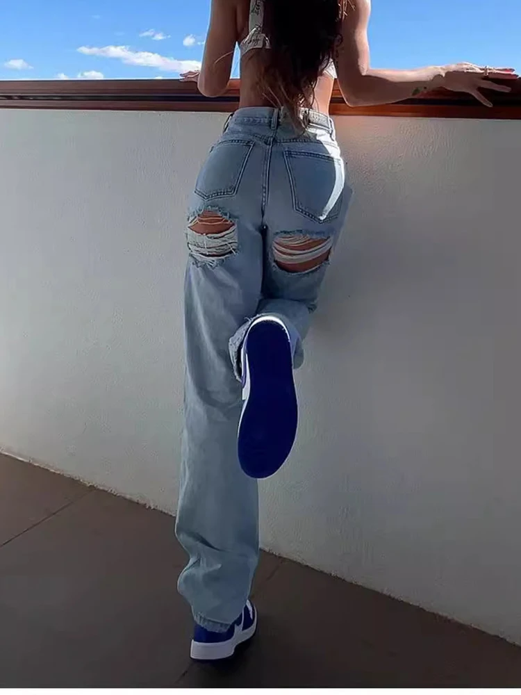 Y2K High Waisted Ripped Jeans Women European American Slim Fit Fashionable Versatile
Y2K High Waisted Ripped Jeans Women European American Slim Fit Fashionable Versatile