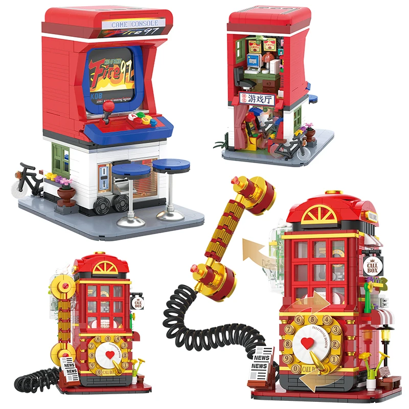 Креативная ретро телефонная будка, игровая консоль, строительные блоки, город, винтажная камера, кофемашина, мини-кирпичи, украшения, игрушки, подарок
Креативная ретро телефонная будка, игровая консоль, строительные блоки, город, винтажная камера, кофемашина, мини-кирпичи, украшения, игрушки, подарок