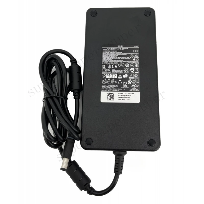 Оригинальный адаптер переменного тока S+ 19.5V 12.31A 240W для ноутбука Dell Alienware m16 R2
Оригинальный адаптер переменного тока S+ 19.5V 12.31A 240W для ноутбука Dell Alienware m16 R2