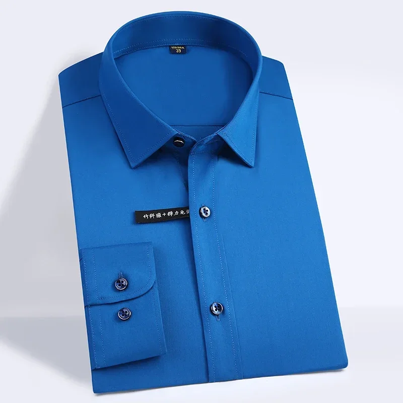 Men's Classic Silk Touch Bamboo-fiber Long Sleeve Dress Shirts Without Pocket Regular-fit Solid Business Office Easy-care Shirt
Men's Classic Silk Touch Bamboo-fiber Long Sleeve Dress Shirts Without Pocket Regular-fit Solid Business Office Easy-care Shirt
