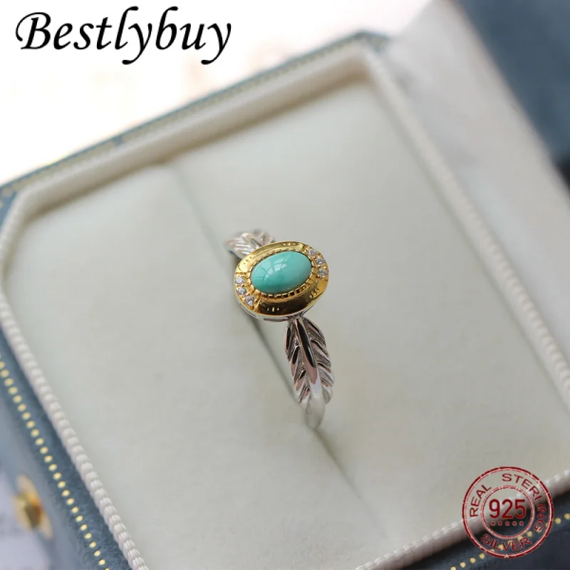 Natural Turquoise Leaf Ring s925 Pure Silver Inlaid With Zircon Fashionable European Jewelry Gift
Natural Turquoise Leaf Ring s925 Pure Silver Inlaid With Zircon Fashionable European Jewelry Gift