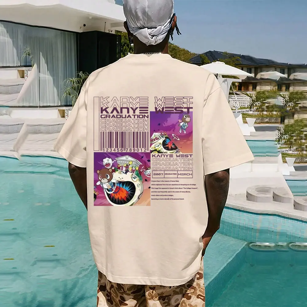 Rapper Kanye West Graduation Bear Graphic T-shirts Men Hip Hop Fashion Pop Music T-shirt Men's Casual Cotton Vintage T Shirts
Rapper Kanye West Graduation Bear Graphic T-shirts Men Hip Hop Fashion Pop Music T-shirt Men's Casual Cotton Vintage T Shirts