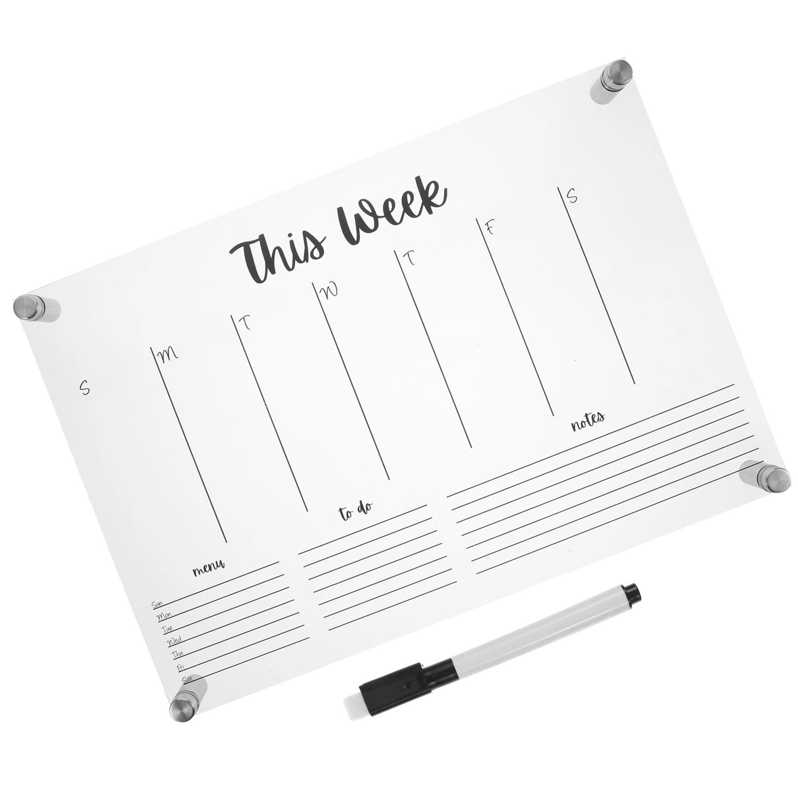 1Set Clear Acrylic Memo Board Erasable Weekly Planner Minimalist Month Planner for Home Office Refrigerator Hanging Calendar
1Set Clear Acrylic Memo Board Erasable Weekly Planner Minimalist Month Planner for Home Office Refrigerator Hanging Calendar