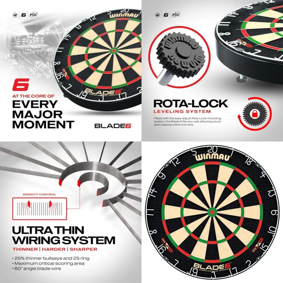 Series Dartboards - Professional PDC Official Tournament Dart Board, Ultra-Thin Wire System, High-Density Sisal Construction
Series Dartboards - Professional PDC Official Tournament Dart Board, Ultra-Thin Wire System, High-Density Sisal Construction