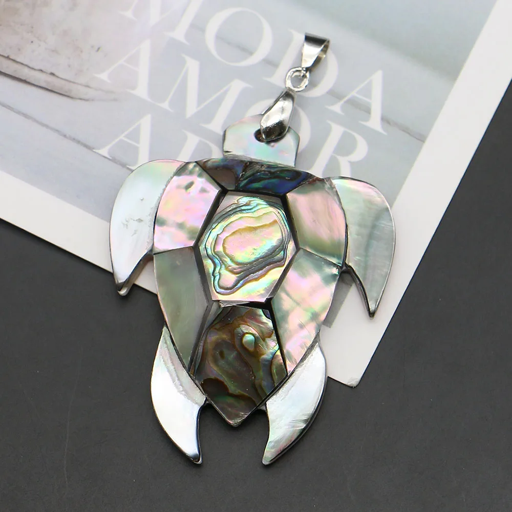 Three-dimensional Turtle-Shaped Natural Abalone Spliced Shell Necklace Pendant Creative Marine Creature Charm Jewelry Accessory
Three-dimensional Turtle-Shaped Natural Abalone Spliced Shell Necklace Pendant Creative Marine Creature Charm Jewelry Accessory