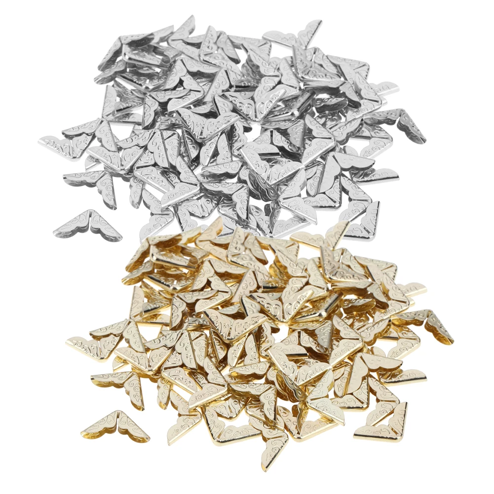 100pcs Tone Scrapbooking Albums Corner Protectors Card File Menu Metal Book Decorative Corners for Folders File Albums
100pcs Tone Scrapbooking Albums Corner Protectors Card File Menu Metal Book Decorative Corners for Folders File Albums