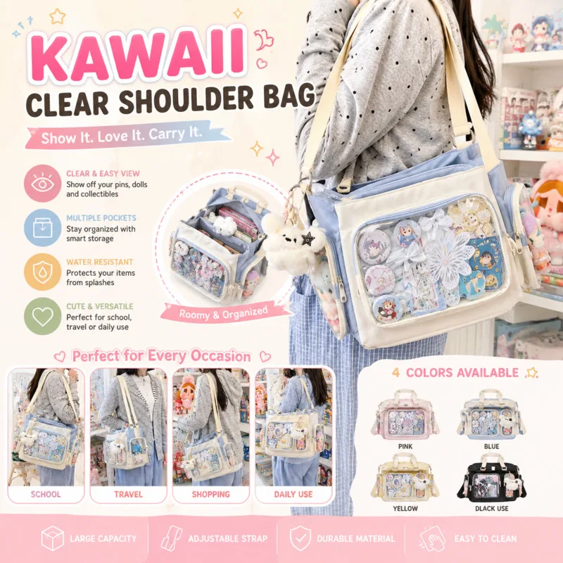 Anime Y2K Kawaii Polka Dot Star Print ItaBag Cute Large Capacity Crossbody Shoulder Bag For Kpop Fans Concert Itabag Gift New
Anime Y2K Kawaii Polka Dot Star Print ItaBag Cute Large Capacity Crossbody Shoulder Bag For Kpop Fans Concert Itabag Gift New