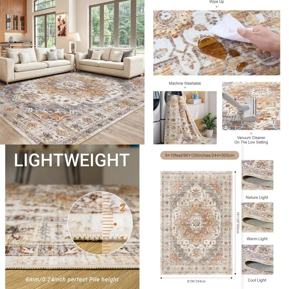 Washable Area Rug 8x10, Large Soft Rugs for Living Room Stain Resistant Non-Slip Backing Rugs for Bedroom, Vintage Clearance Lar
Washable Area Rug 8x10, Large Soft Rugs for Living Room Stain Resistant Non-Slip Backing Rugs for Bedroom, Vintage Clearance Lar