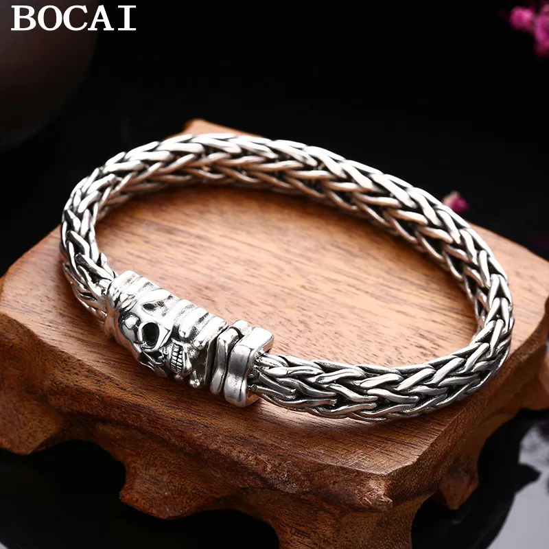 BOCAI New S925 Braided Bracelet Original Design Skull European And American Wind Trend Motorcycle Punk
BOCAI New S925 Braided Bracelet Original Design Skull European And American Wind Trend Motorcycle Punk
