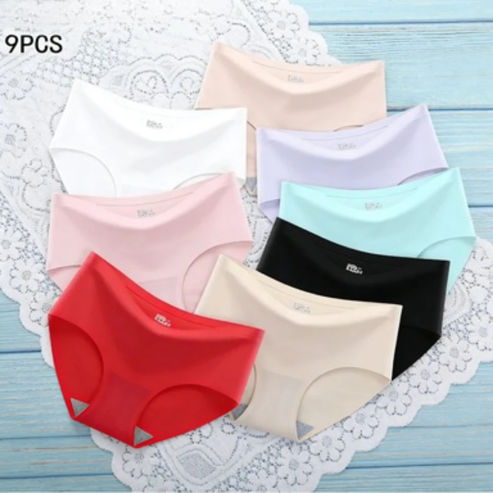 Шелковистые бесшовные трусики, 9 штук в упаковке, женские трусики со средней посадкой без этикеток для комфорта, универсальный размер.
Шелковистые бесшовные трусики, 9 штук в упаковке, женские трусики со средней посадкой без этикеток для комфорта, универсальный размер.