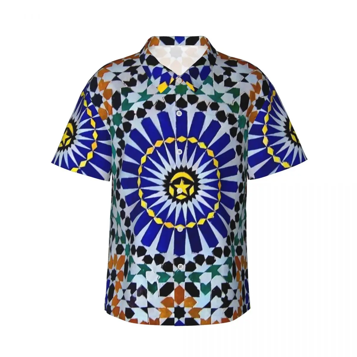 Arabic Tiles Moroccan Mosaic Men's Shirts Hawaiian Short Sleeve Shirt Casual Button Tops for Summer Beach
Arabic Tiles Moroccan Mosaic Men's Shirts Hawaiian Short Sleeve Shirt Casual Button Tops for Summer Beach