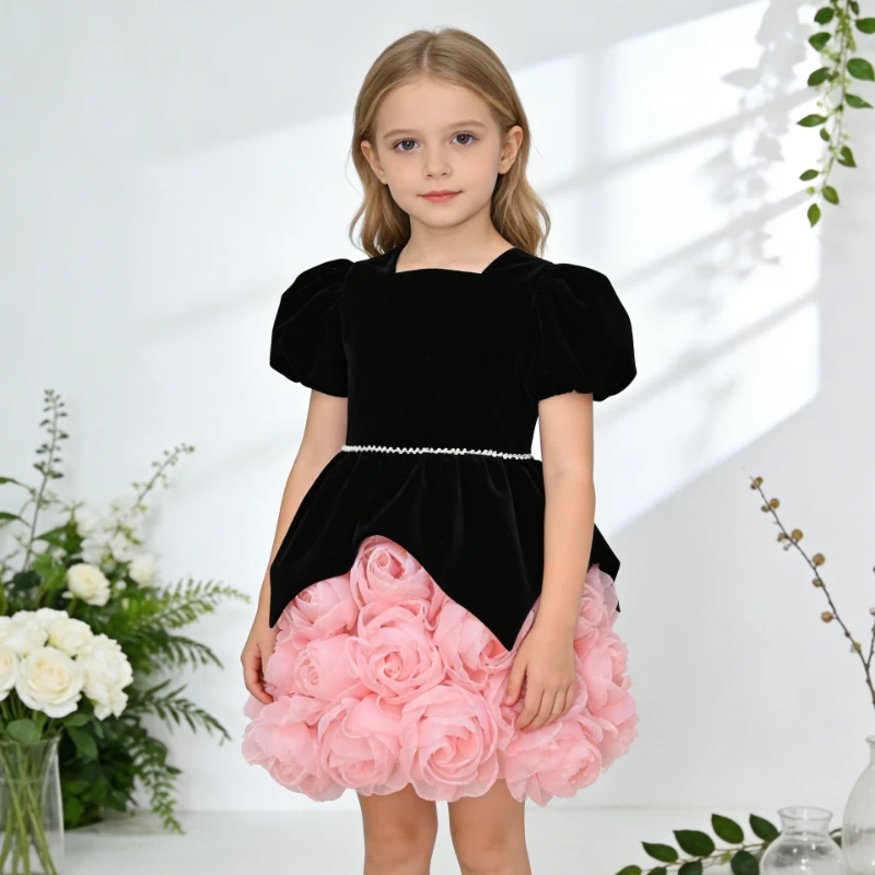 Children Girls French Style Rose Dress Costume Kids Short Formal Gown Elegant Tutu Princess Pageant Party Performance Outfit
Children Girls French Style Rose Dress Costume Kids Short Formal Gown Elegant Tutu Princess Pageant Party Performance Outfit