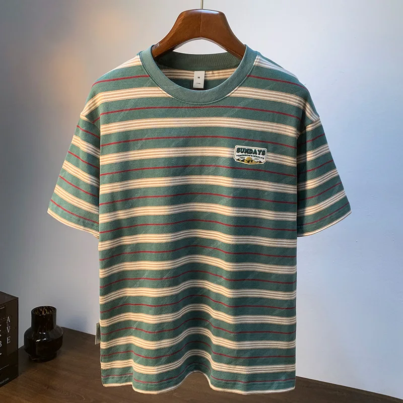 Summer 2025 Men's Loose Large Vintage Trendy Stripe Printed Design Fashionable High End Half Sleeve Men's Clothing
Summer 2025 Men's Loose Large Vintage Trendy Stripe Printed Design Fashionable High End Half Sleeve Men's Clothing