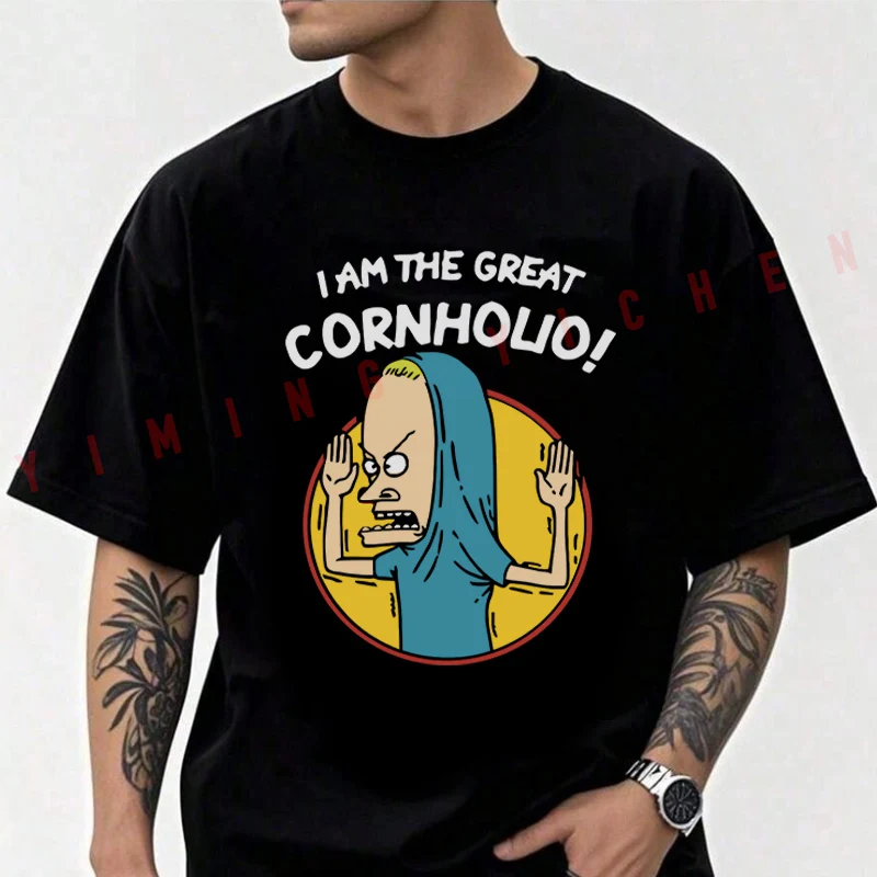 Men's Moto Cotton T-Shirt Beavis And Butthead I Am The Great Cornhole! Tshirt Adventure Casual O-Neck Top Tee
Men's Moto Cotton T-Shirt Beavis And Butthead I Am The Great Cornhole! Tshirt Adventure Casual O-Neck Top Tee