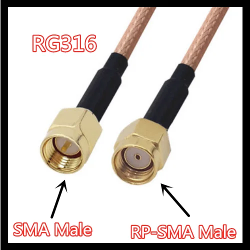 RG316 SMA Male Plug to RP-SMA Male Connector RF Pigtail Extension RG316 cable Jumper 0.1-10M
RG316 SMA Male Plug to RP-SMA Male Connector RF Pigtail Extension RG316 cable Jumper 0.1-10M