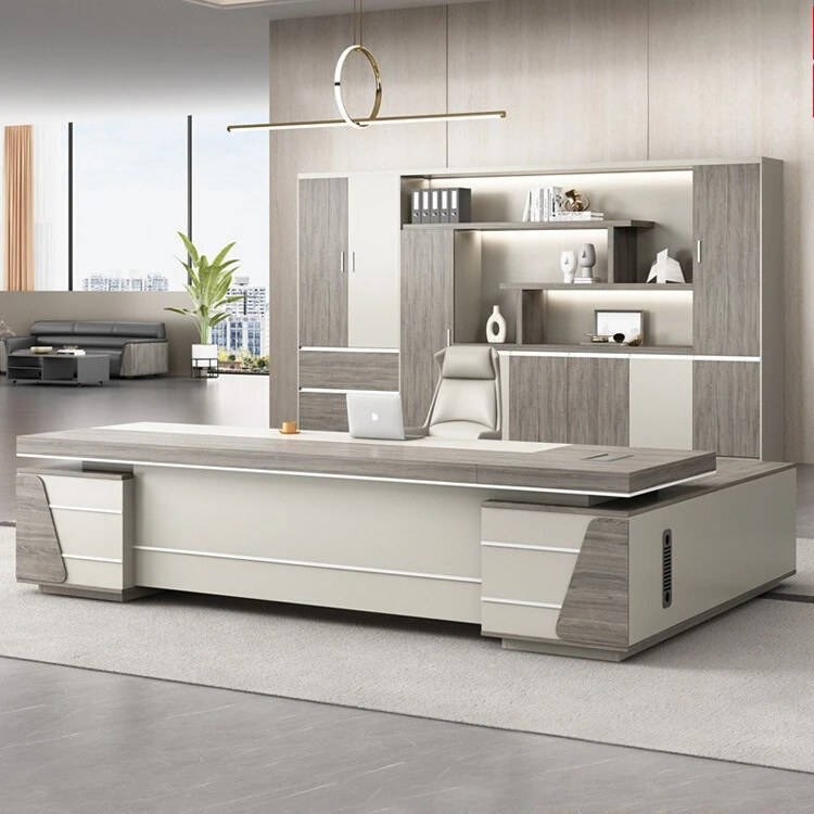 Leadership office desk and chair combination simple modern president atmosphere large desk
Leadership office desk and chair combination simple modern president atmosphere large desk