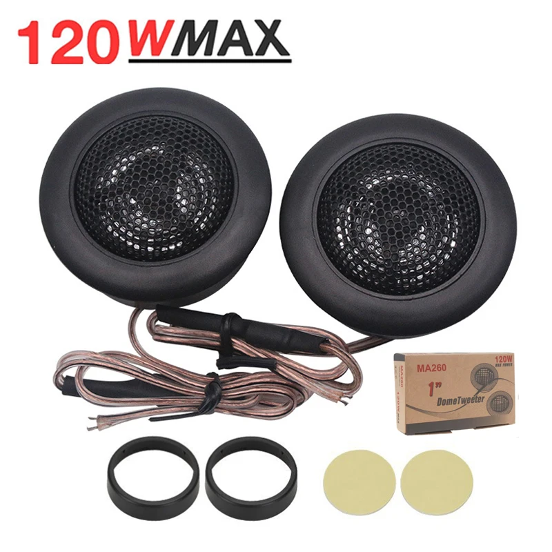 2pcs 93db Car Tweeter Speakers 4 Ohm 120W Universal High Efficiency Car Mini Tweeter 12V Dome Speakers for Car Audio System
2pcs 93db Car Tweeter Speakers 4 Ohm 120W Universal High Efficiency Car Mini Tweeter 12V Dome Speakers for Car Audio System